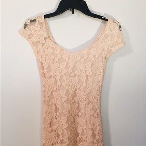 Light pink lace mini dress!